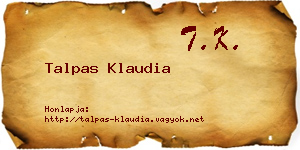 Talpas Klaudia névjegykártya
