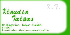 klaudia talpas business card